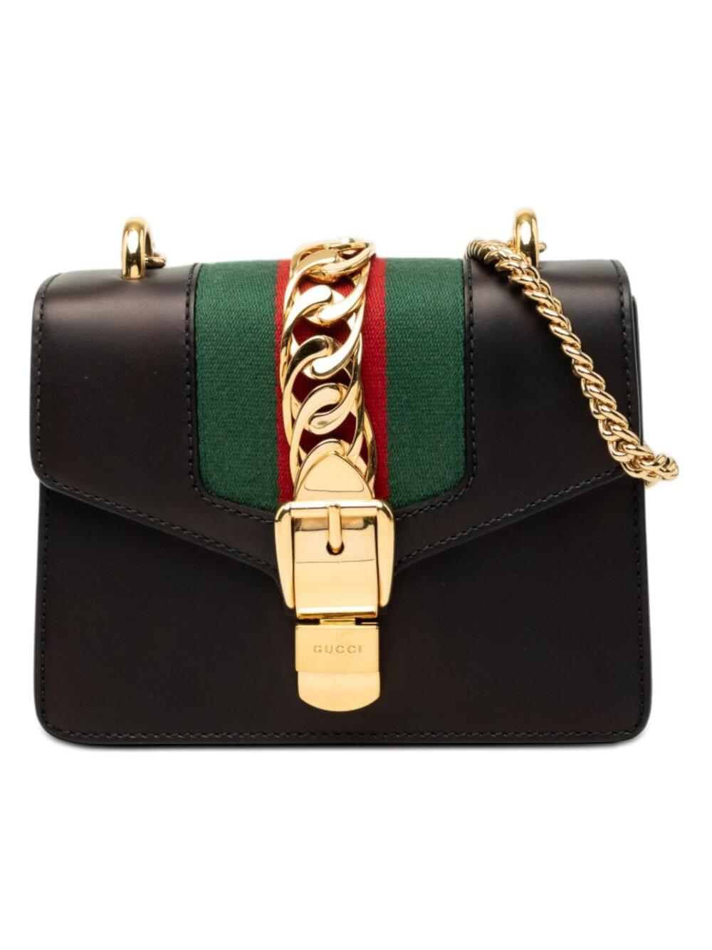 Gucci Mini Calfskin Web Sylvie Chain #307655G71B